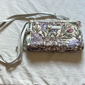 Vera Bradley Crossbody gray with flowers